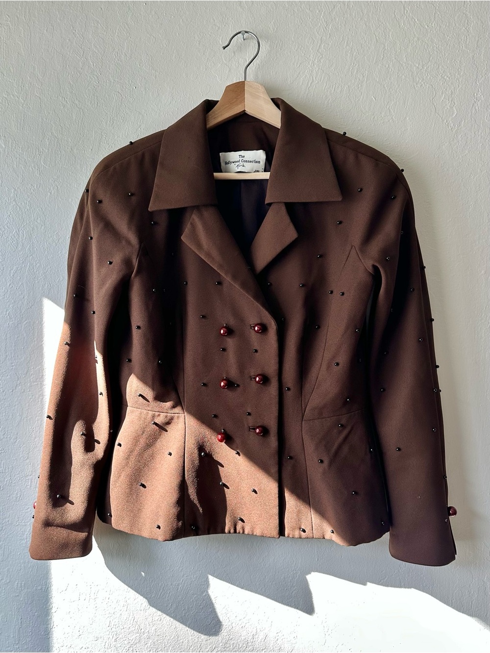 Vintage rare 1960s the hollywood connection travilla beaded blazer jacket brown